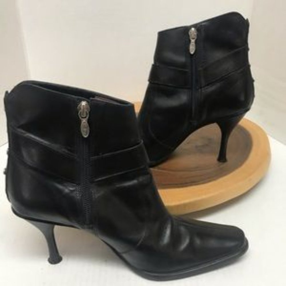 Harley Davidson Heeled Studded Leather Booties - Picture 2 of 5